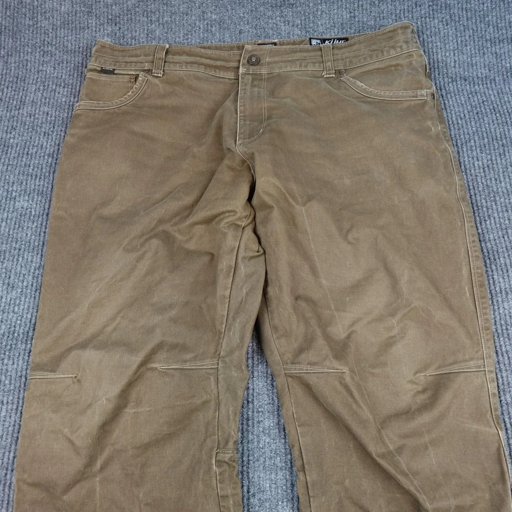 Kuhl Rydr Pants Mens 40x32 Brown Canvas Vintage Patina Dye Workwear Outdoor - Picture 2 of 9